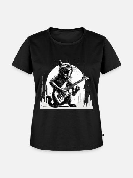 E-Gitarre - Frauen Premium Bio T-Shirt - Schwarz