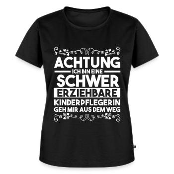 Erzieherin Kindergärtnerin Kinderpflegerin - Frauen Premium Bio T-Shirt - Schwarz - Vorne - Selfina (174cm)