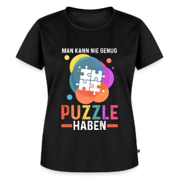 Puzzlefan Puzzler Puzzleteile Puzzle - Frauen Premium Bio T-Shirt - Schwarz - Vorne - Selfina (174cm)