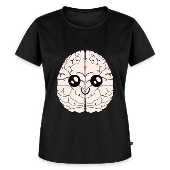 Gehirn Autismus Asperger Kavaii Intelligenz - Frauen Premium Bio T-Shirt - Schwarz - Vorne - Selfina (174cm)