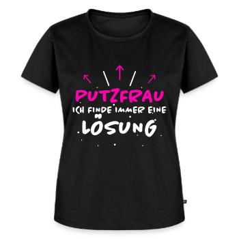 Putzfrau Spruch Reinigungskraft Putzfrau Geschenk - Frauen Premium Bio T-Shirt - Schwarz - Vorne - Selfina (174cm)