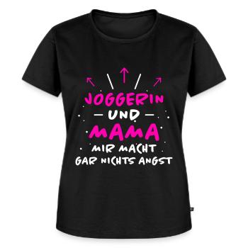 Joggerin Spruch Laufen Joggen Joggerin Geschenk - Frauen Premium Bio T-Shirt - Schwarz - Vorne - Selfina (174cm)