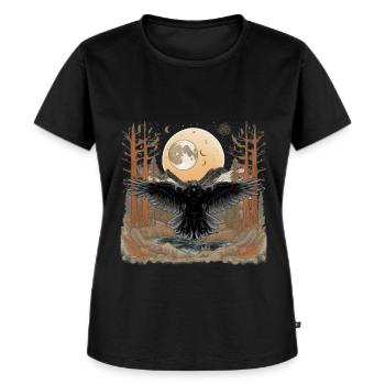 Raben Krähen Wildnis Natur Krähe Rabe - Frauen Premium Bio T-Shirt - Schwarz - Vorne - Selfina (174cm)