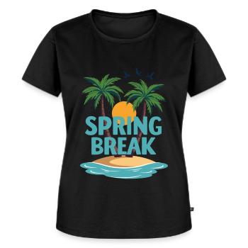 Spring Break Palm Trees Beach - Women's Premium Organic T-shirt - black - Front - Selfina (174cm)