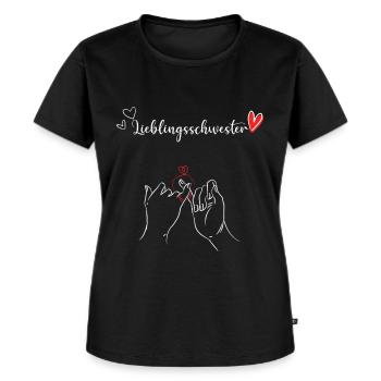 Lieblingsschwester bestie beste Schwester - Frauen Premium Bio T-Shirt - Schwarz - Vorne - Selfina (174cm)