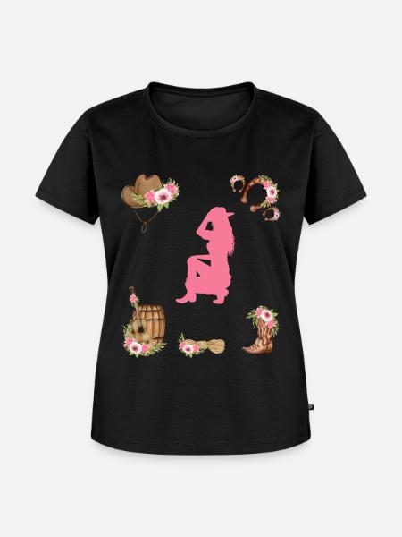 Western Girl - Frauen Premium Bio T-Shirt - Schwarz