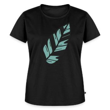 Silberfarn Neuseeland Maori - Frauen Premium Bio T-Shirt - Schwarz - Vorne - Selfina (174cm)