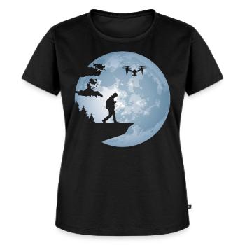 Drone pilote Dronen - T-shirt Premium bio Femme - noir - Devant - Selfina (174cm)