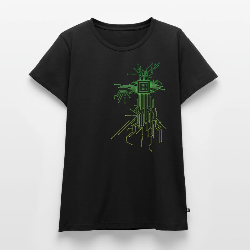 PCB circuit boards layout CPU heart computer admin nerd Women's Premium Organic T-shirt