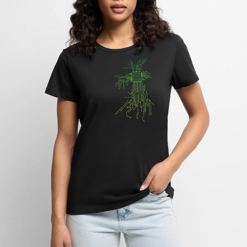 PCB circuit boards layout CPU heart computer admin nerd Women's Premium Organic T-shirt