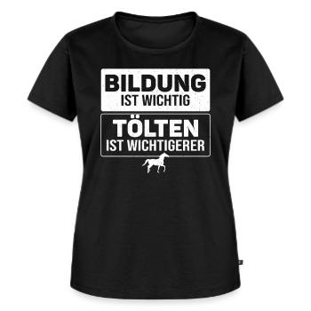 Islandpferd Tölten Tölt Islandpony Geschenk - Frauen Premium Bio T-Shirt - Schwarz - Vorne - Selfina (174cm)