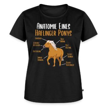 Anatomie eines Haflinger Ponys - Haflinger Pferd - Frauen Premium Bio T-Shirt - Schwarz - Vorne - Selfina (174cm)