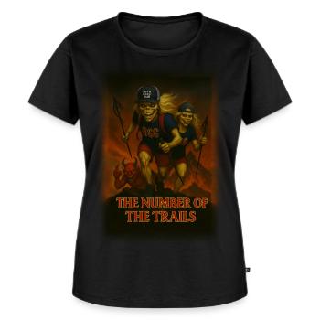 Number of the Trails - Frauen Premium Bio T-Shirt - Schwarz - Vorne - Selfina (174cm)
