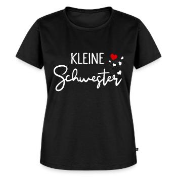 Kleine Schwester Familien Liebe - Frauen Premium Bio T-Shirt - Schwarz - Vorne - Selfina (174cm)