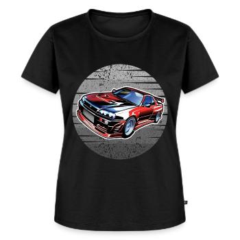 Jdm / Tuning / Turbocompresseur / Jantes / Chiptuning - T-shirt Premium bio Femme - noir - Devant - Selfina (174cm)