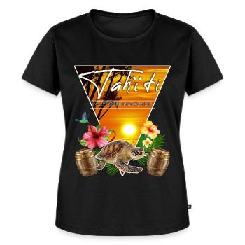 Tahiti Polynésie Française Colibri - T-shirt Premium bio Femme - noir - Devant - Selfina (174cm)