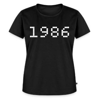 1986 Jahrgang - Frauen Premium Bio T-Shirt - Schwarz - Vorne - Selfina (174cm)