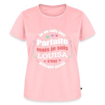 LOUISA PARFAITE - PRENOM LOUISA - T-shirt Premium bio Femme - rose - Devant - AI Model Female 172 dark (172cm)