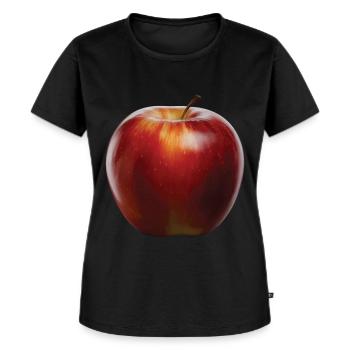 Apfel Frucht Geschenk - Frauen Premium Bio T-Shirt - Schwarz - Vorne - Selfina (174cm)