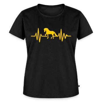 Reiten Herzfrequenz Reiten - Frauen Premium Bio T-Shirt - Schwarz - Vorne - Selfina (174cm)