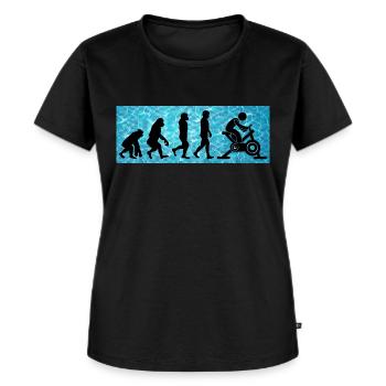 Aqua Cycling Schwimmbad Fitness Evolution - Frauen Premium Bio T-Shirt - Schwarz - Vorne - Selfina (174cm)