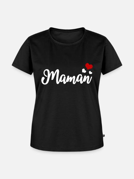 Maman Herzen - Frauen Premium Bio T-Shirt - Schwarz