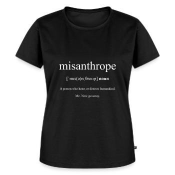Misanthrope (misanthrope) Black Edition - Maglietta ecologica premium da donna - nero - Fronte - Selfina (174cm)