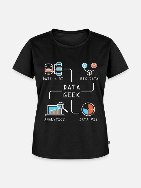 Data Geek Softwareentwickler - Frauen Premium Bio T-Shirt - Schwarz