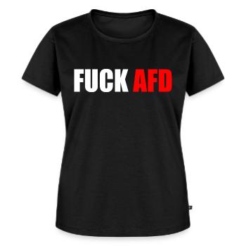 Fuck afd - Frauen Premium Bio T-Shirt - Schwarz - Vorne - Selfina (174cm)