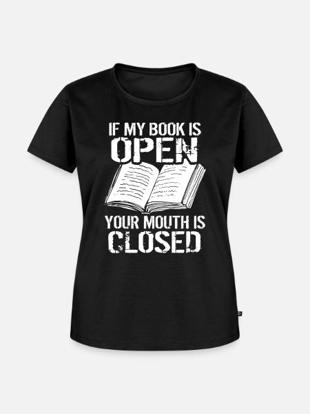 Buch Bücher Book - Frauen Premium Bio T-Shirt - Schwarz