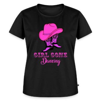 Line dance, line dancing country western - Women's Premium Organic T-shirt - black - Front - Selfina (174cm)