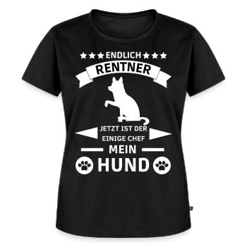 Rentner Hund - Frauen Premium Bio T-Shirt - Schwarz - Vorne - Selfina (174cm)