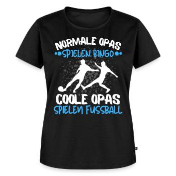COOLE OPAS SPIELEN FUSSBALL! DAS ALTE HERREN - Frauen Premium Bio T-Shirt - Schwarz - Vorne - Selfina (174cm)