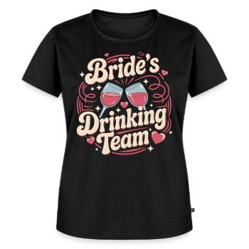 Bride’s Drinking Team JGA T-Shirt für Frauen - Frauen Premium Bio T-Shirt - Schwarz - Vorne - Selfina (174cm)
