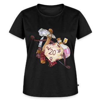 Rollenspiel Tabletop D20 Würfel Geschenk - Frauen Premium Bio T-Shirt - Schwarz - Vorne - Selfina (174cm)