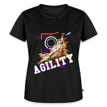 Agility Hund Sport Hundesport Hundetraining - Frauen Premium Bio T-Shirt - Schwarz - Vorne - Selfina (174cm)