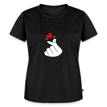 Korea Love - Frauen Premium Bio T-Shirt - Schwarz - Vorne - Selfina (174cm)
