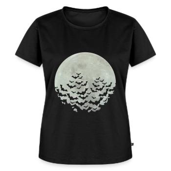 Halloween Fledermäuse - Frauen Premium Bio T-Shirt - Schwarz - Vorne - Selfina (174cm)