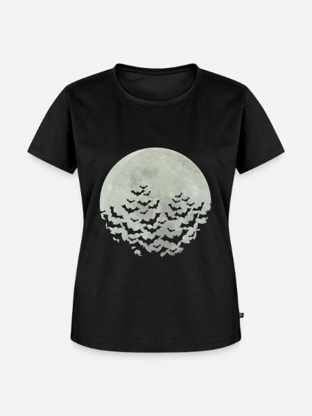 Halloween Fledermäuse - Frauen Premium Bio T-Shirt - Schwarz