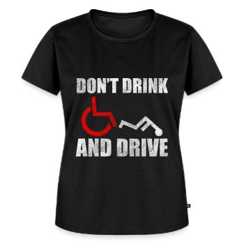 Rollstuhlfahrer Behindert Humor - Frauen Premium Bio T-Shirt - Schwarz - Vorne - Selfina (174cm)
