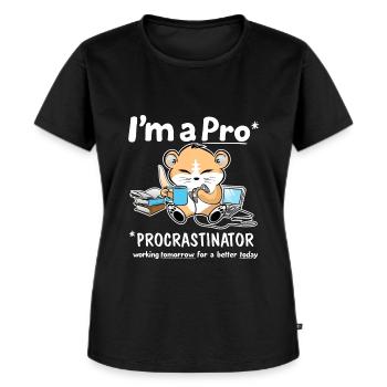 Procrastinateur - T-shirt Premium bio Femme - noir - Devant - Selfina (174cm)