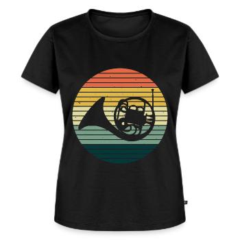 French Horn Hornist - Frauen Premium Bio T-Shirt - Schwarz - Vorne - Selfina (174cm)