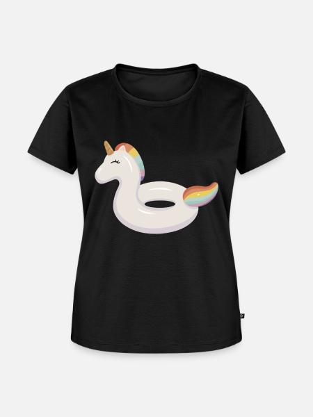 Einhorn Symbol Wassertier - Frauen Premium Bio T-Shirt - Schwarz