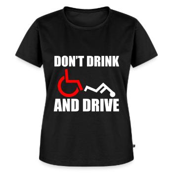 Rollstuhl Humor Behinderte - Frauen Premium Bio T-Shirt - Schwarz - Vorne - Selfina (174cm)