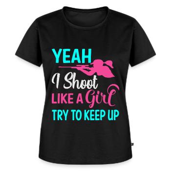Shooting Girl - Women's Premium Organic T-shirt - black - Front - Selfina (174cm)