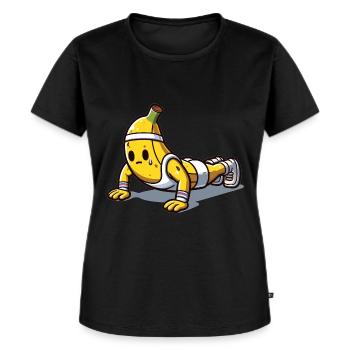 Banana Power: Push-ups - Women's Premium Organic T-shirt - black - Front - Selfina (174cm)