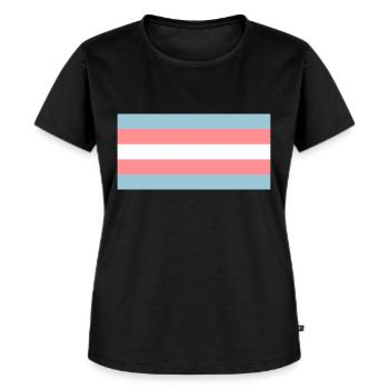 Trans Flag - Frauen Premium Bio T-Shirt - Schwarz - Vorne - Selfina (174cm)