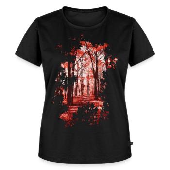 Wald - Frauen Premium Bio T-Shirt - Schwarz - Vorne - Selfina (174cm)
