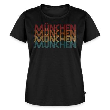 München - Frauen Premium Bio T-Shirt - Schwarz - Vorne - Selfina (174cm)
