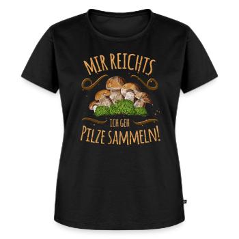 Super Natur Spruch für Pilzjäger Geschenk - Frauen Premium Bio T-Shirt - Schwarz - Vorne - Selfina (174cm)